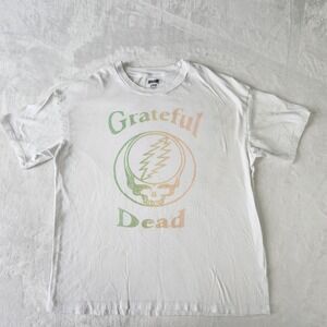 The Grateful Dead Rainbow Skull Dead Head Band Tee Crew Neck Shirt Mens Small